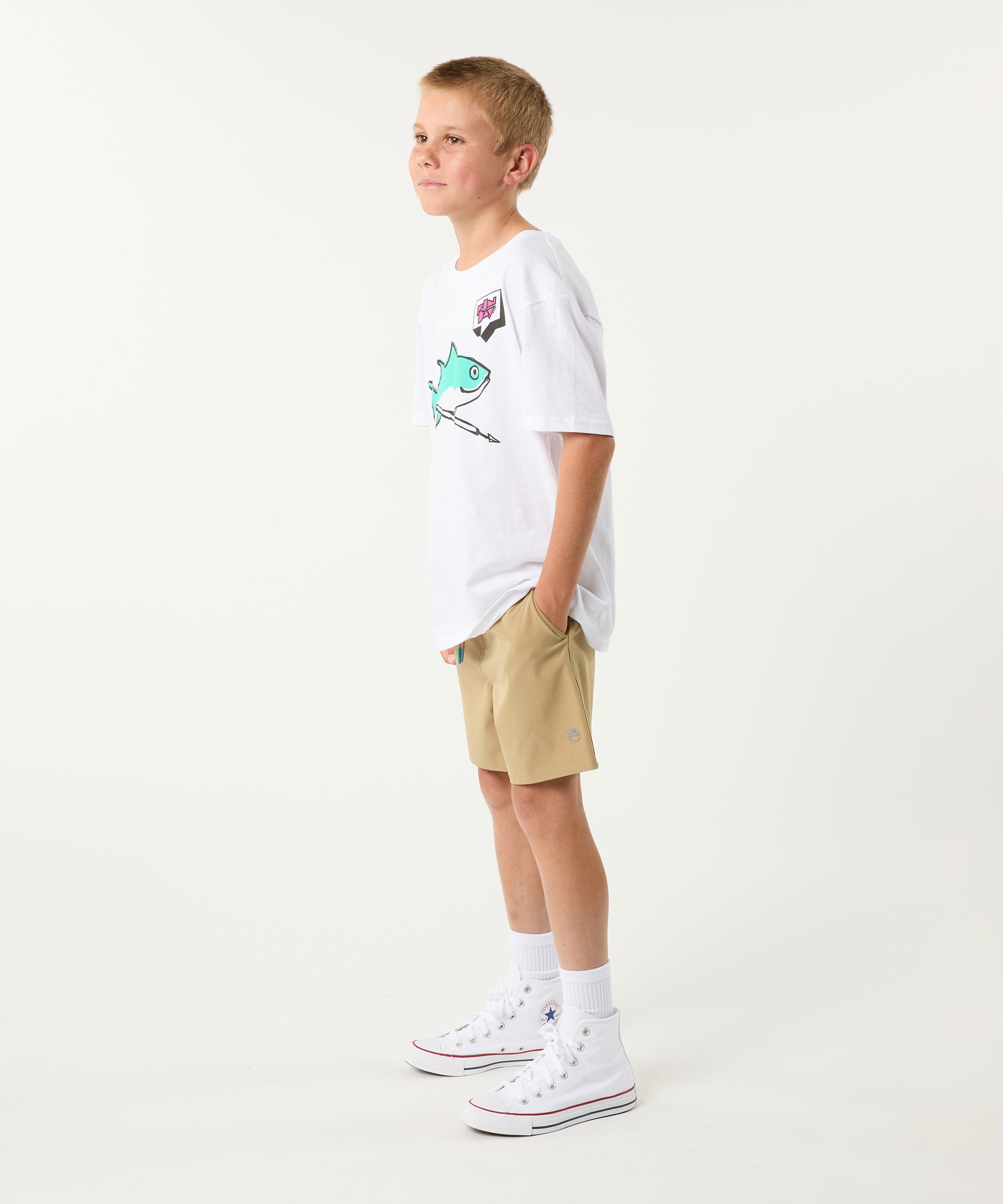 Daily Driver Youth Hybrid Short in Sand