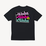 Fun Day Surf Aloha Tee in Black, back view