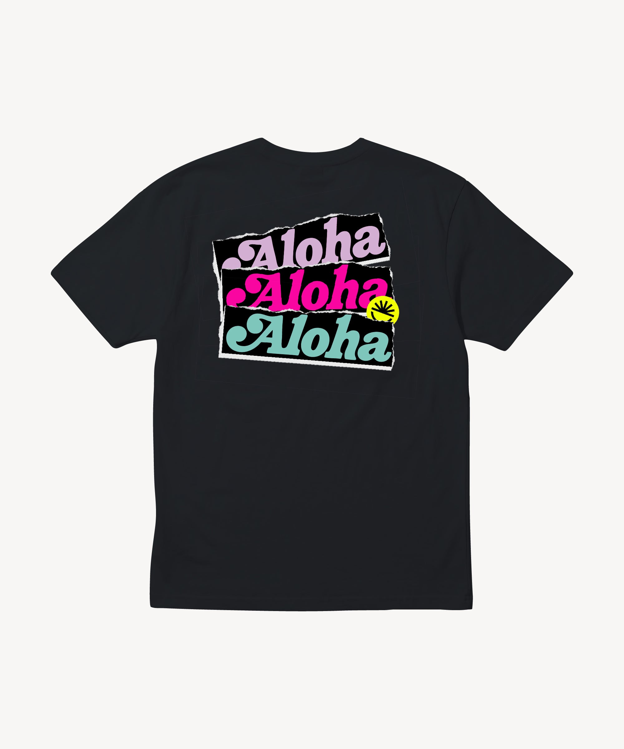 Fun Day Surf Aloha Tee in Black, back view