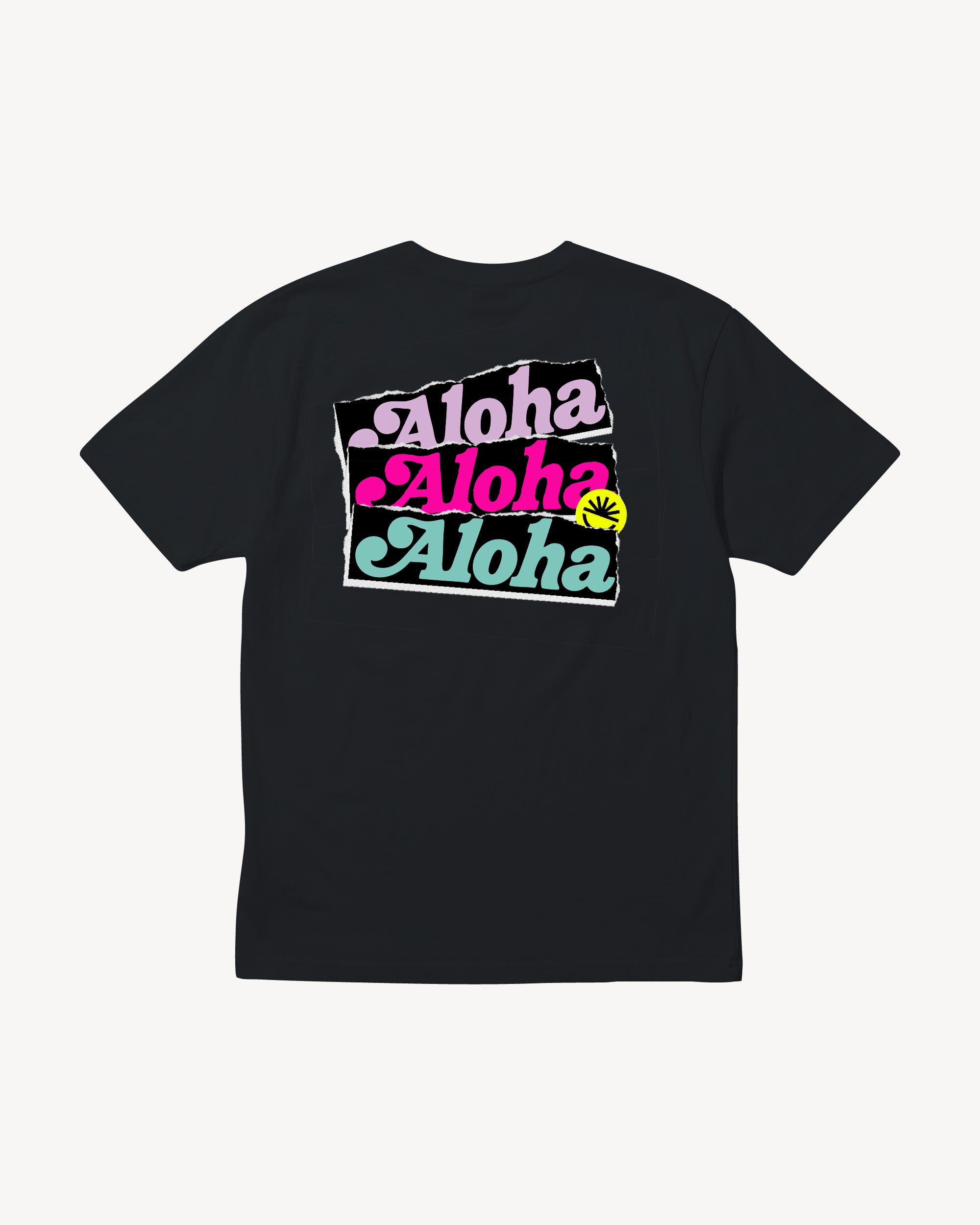 Fun Day Surf Aloha Tee in Black, back view