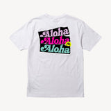 Fun Day Surf Aloha Tee in White, back view