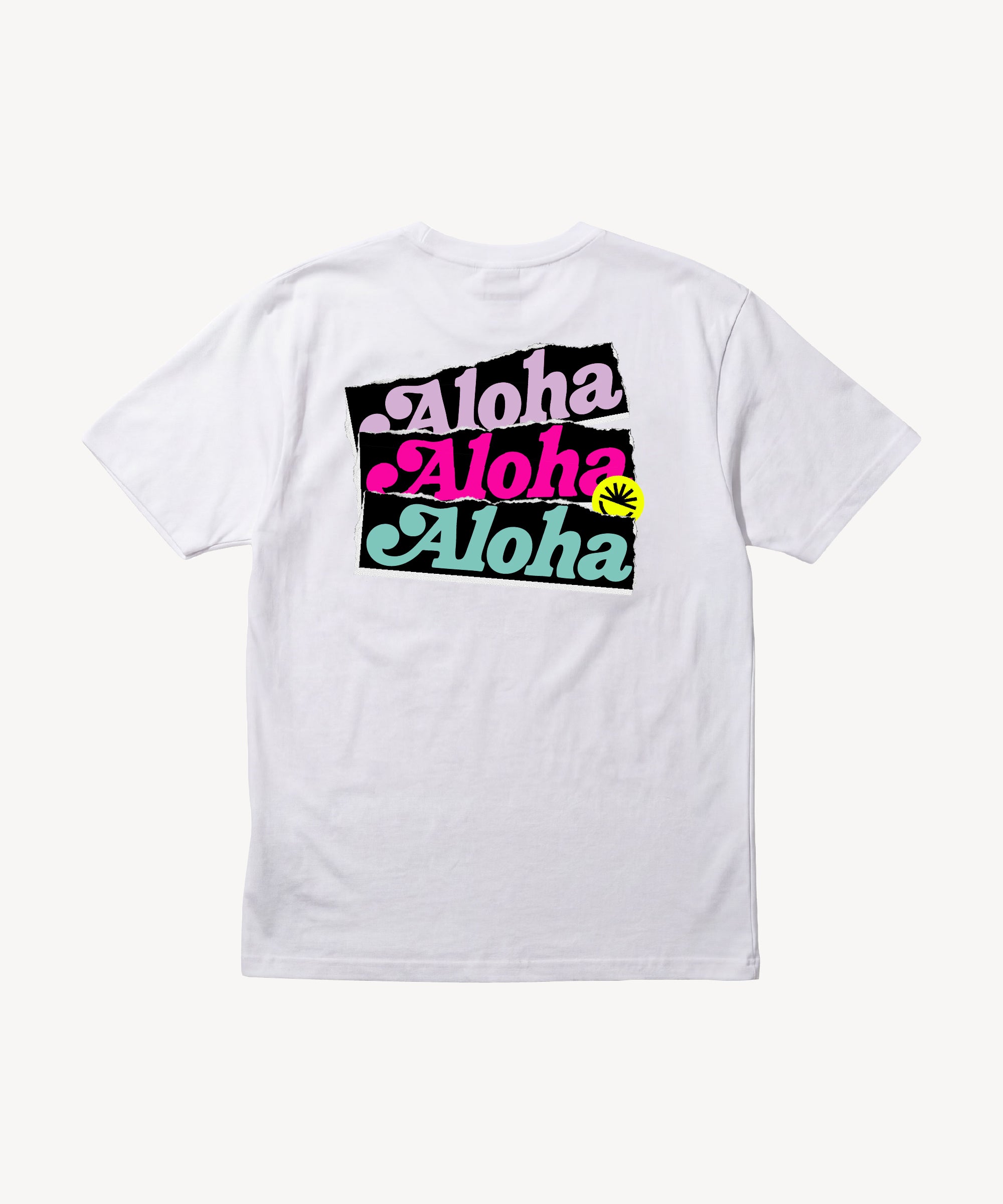 Fun Day Surf Aloha Tee in White, back view