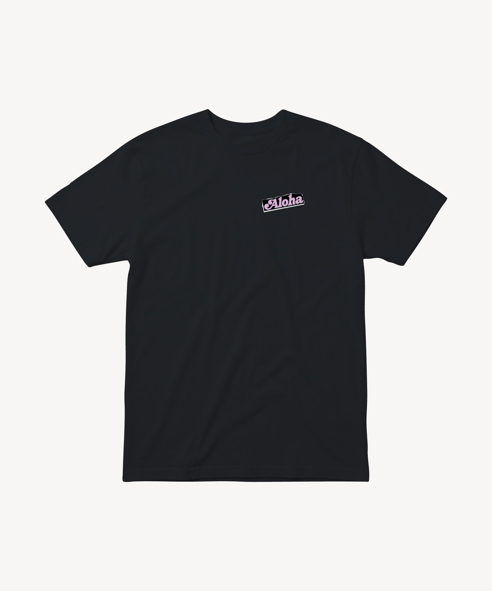 Fun Day Surf Aloha Tee in Black, front view