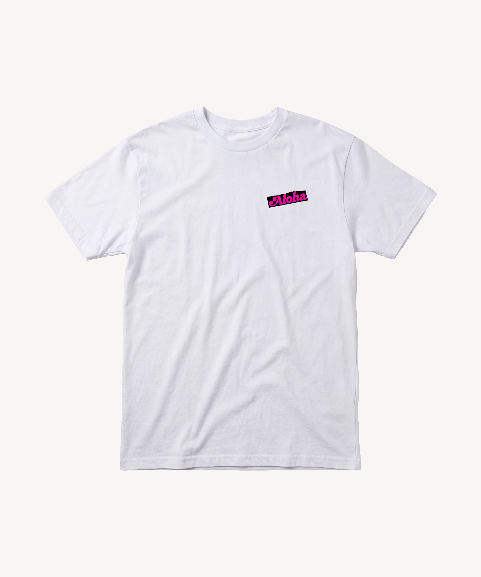 Fun Day Surf Aloha Tee in White, front view