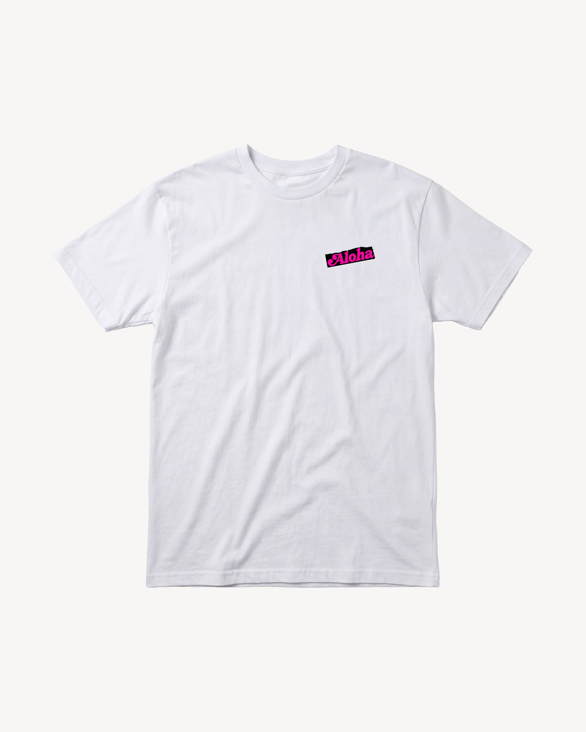 Fun Day Surf Aloha Tee in White, front view