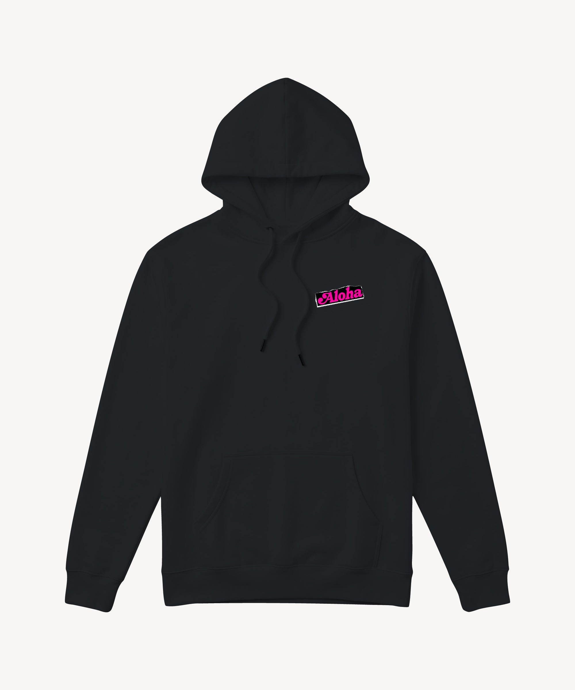 Fun Day Surf Aloha Youth Hoodie in Black, front view