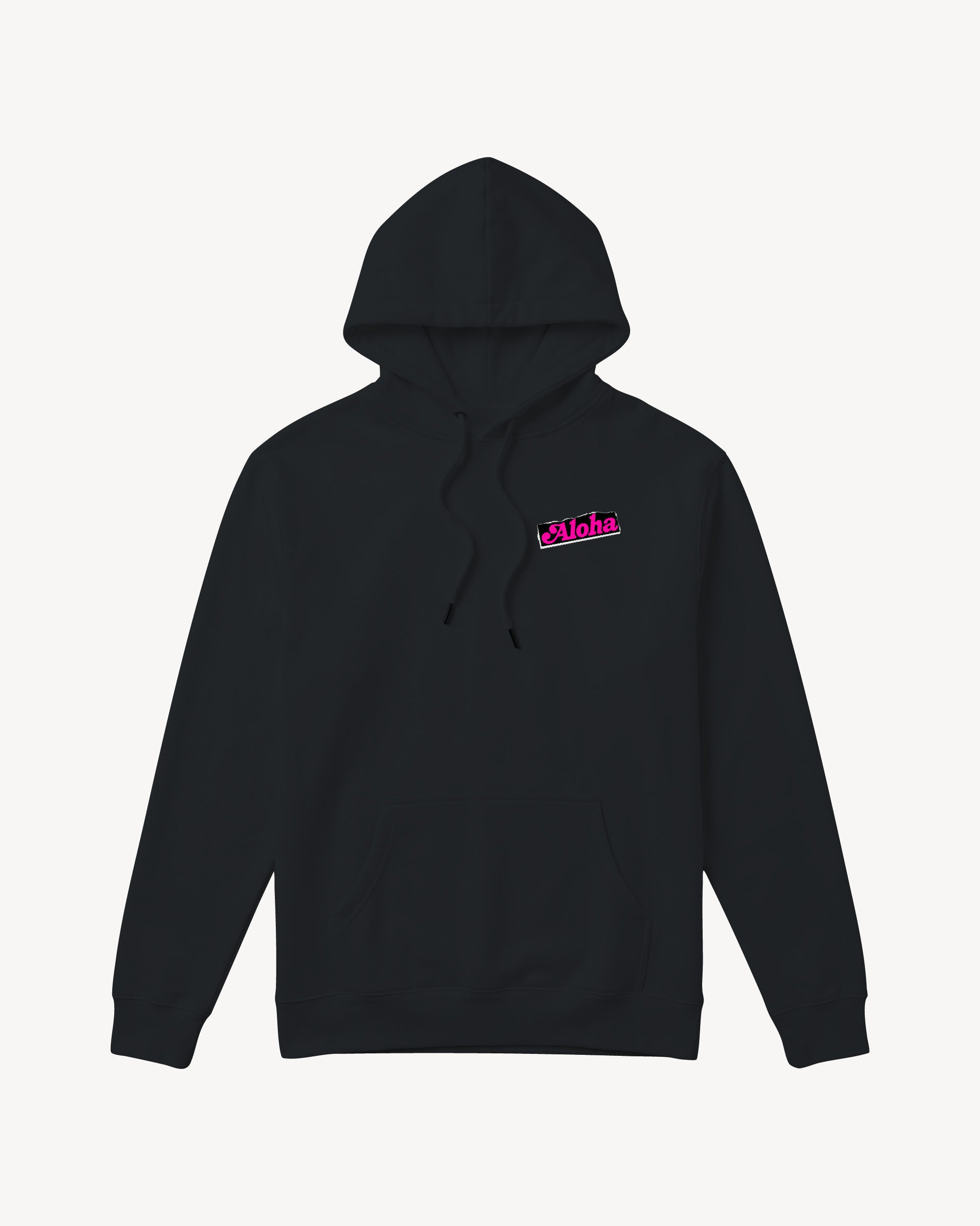 Fun Day Surf Aloha Youth Hoodie in Black, front view