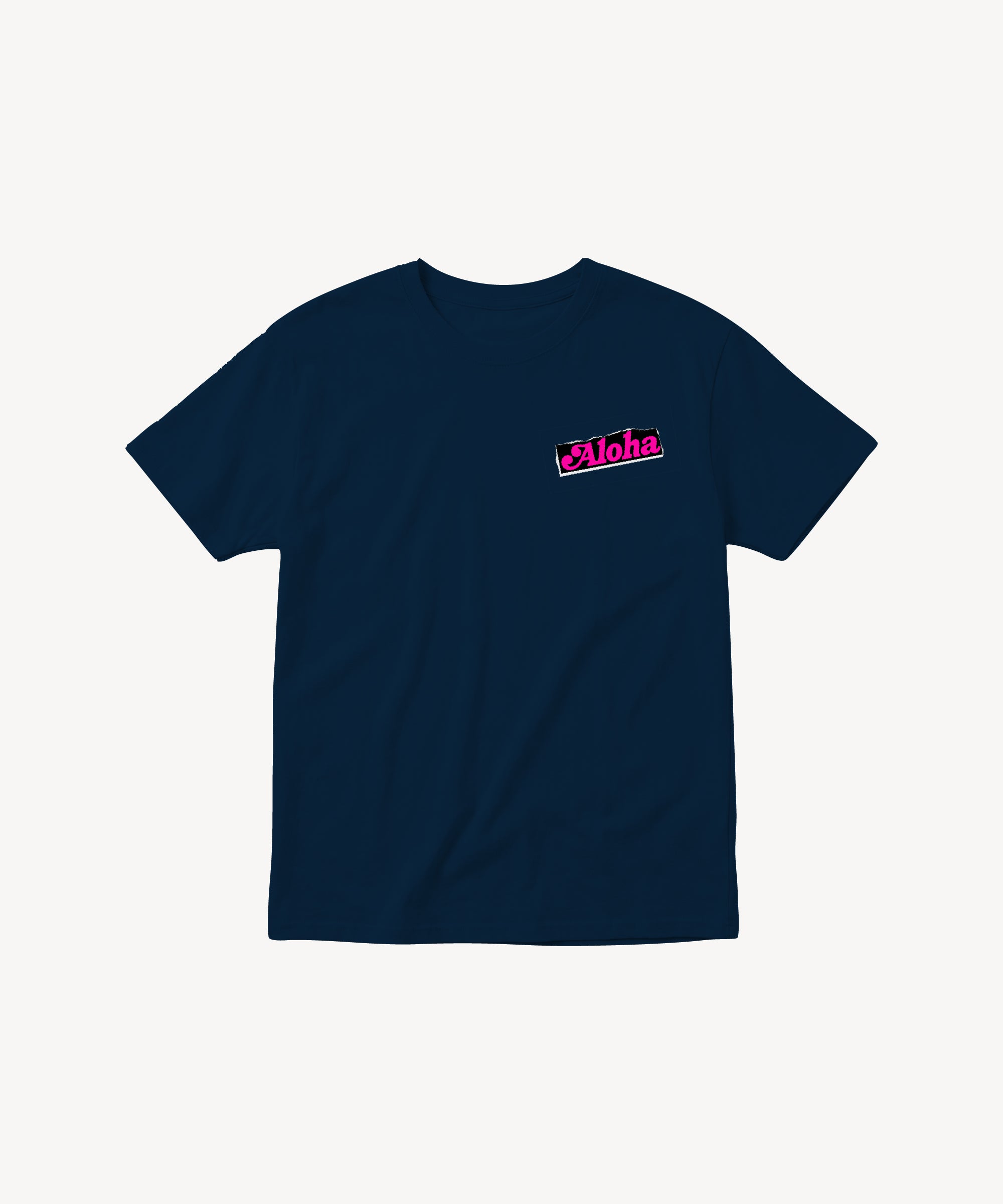 Fun Day Surf Aloha Youth Tee in Navy, front view