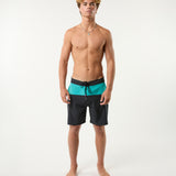 Day Break Hybrid Short in Off Black/Aqua
