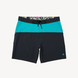 Day Break Hybrid Short in Off Black/Aqua