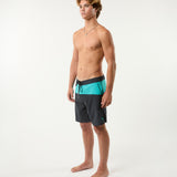 Day Break Hybrid Short in Off Black/Aqua