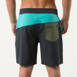 Day Break Hybrid Short in Off Black/Aqua