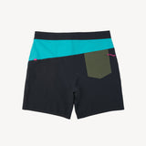 Day Break Hybrid Short in Off Black/Aqua
