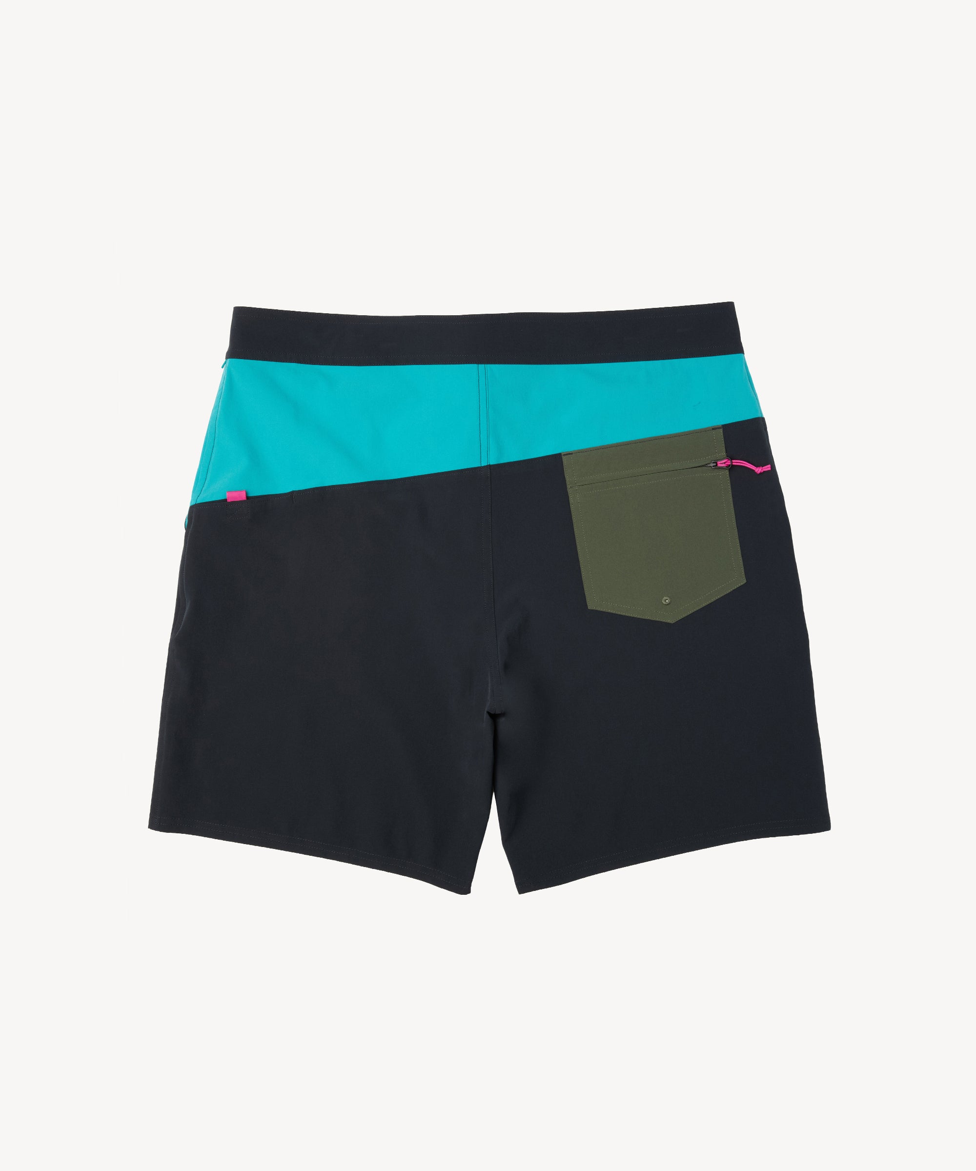 Day Break Hybrid Short in Off Black/Aqua