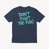 Fun Day Surf DFTF Tee in Harbor Blue, back view