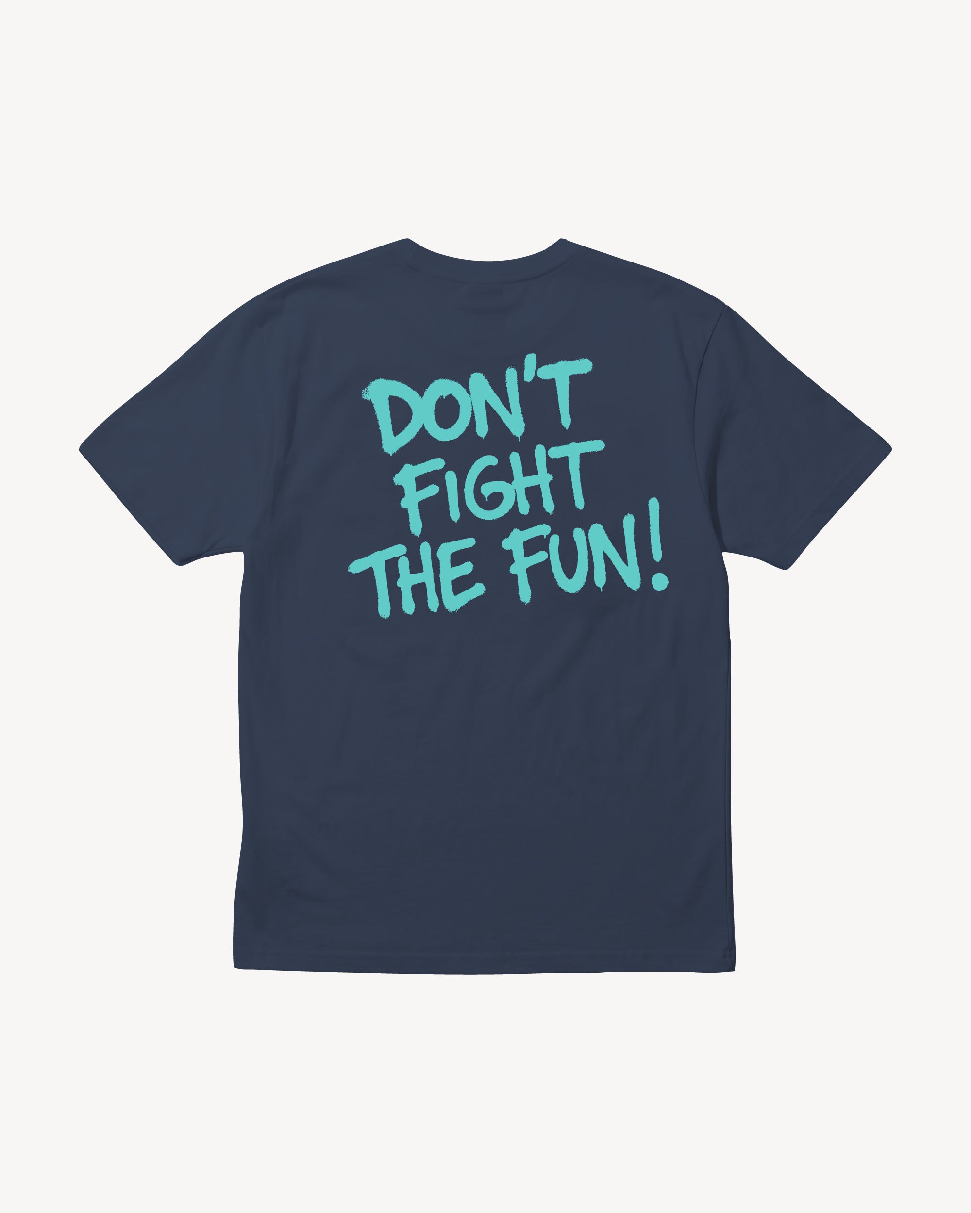 Fun Day Surf DFTF Tee in Harbor Blue, back view