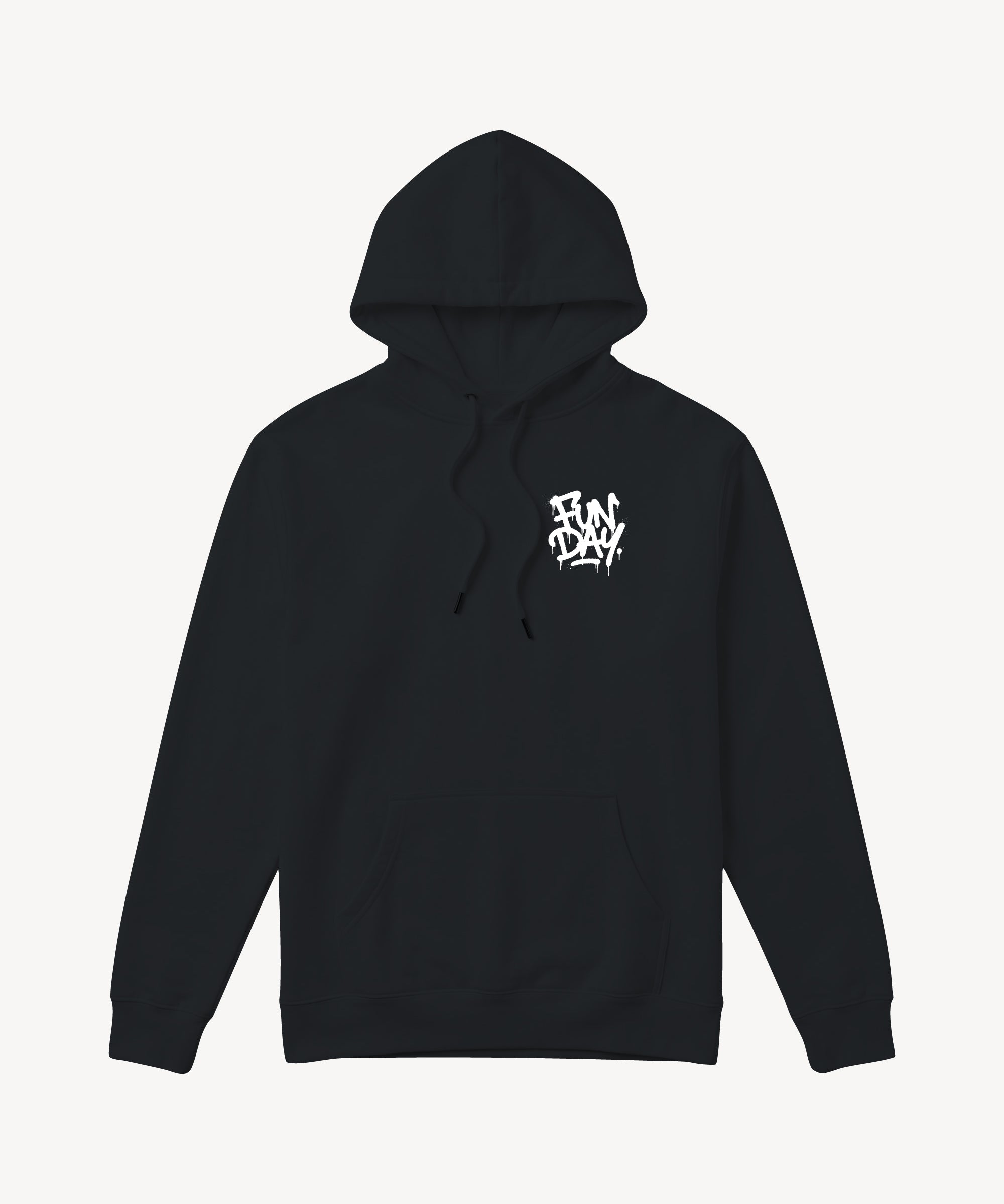 Fun Day Surf DFTF Hoodie in Black, front view