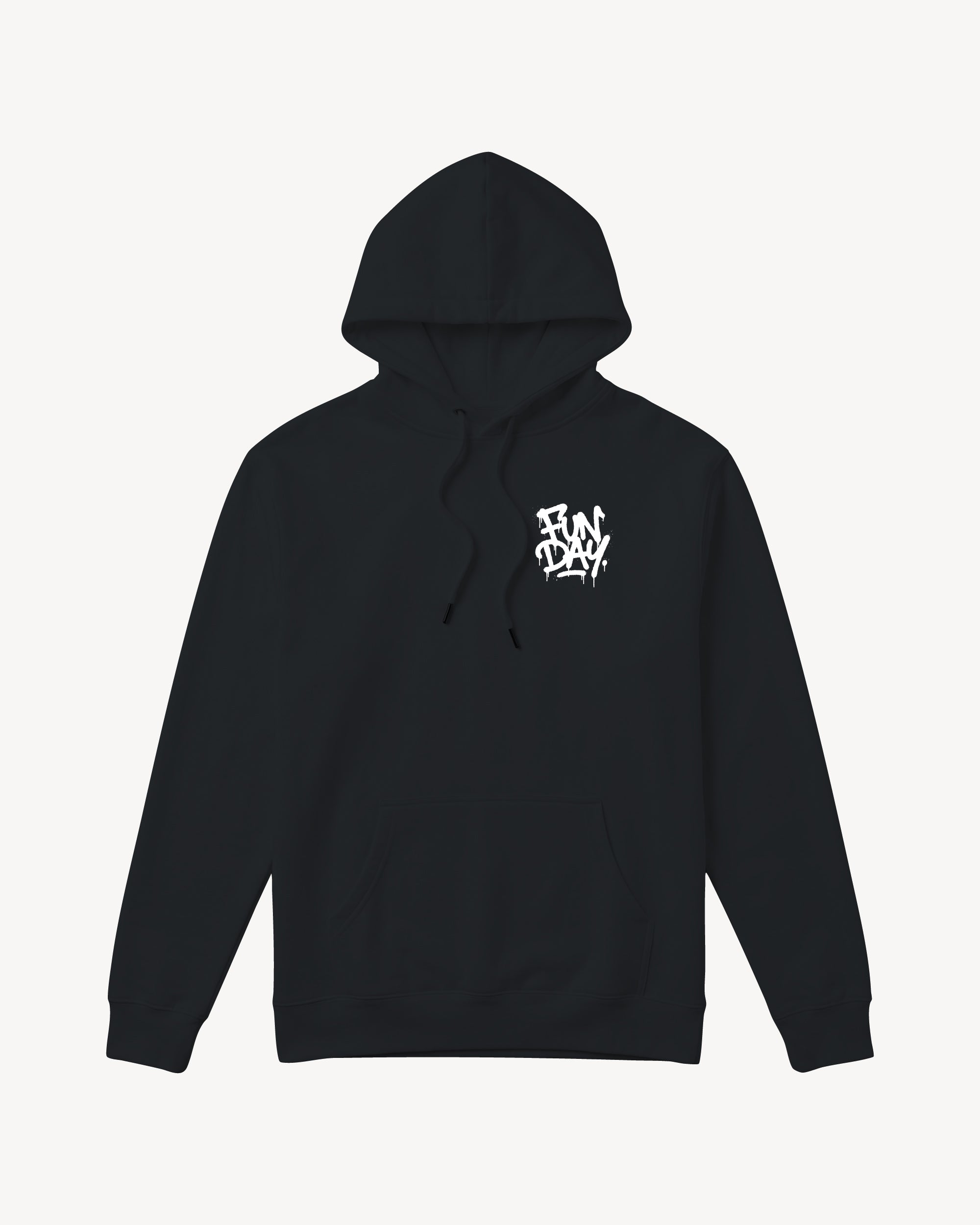 Fun Day Surf DFTF Hoodie in Black, front view