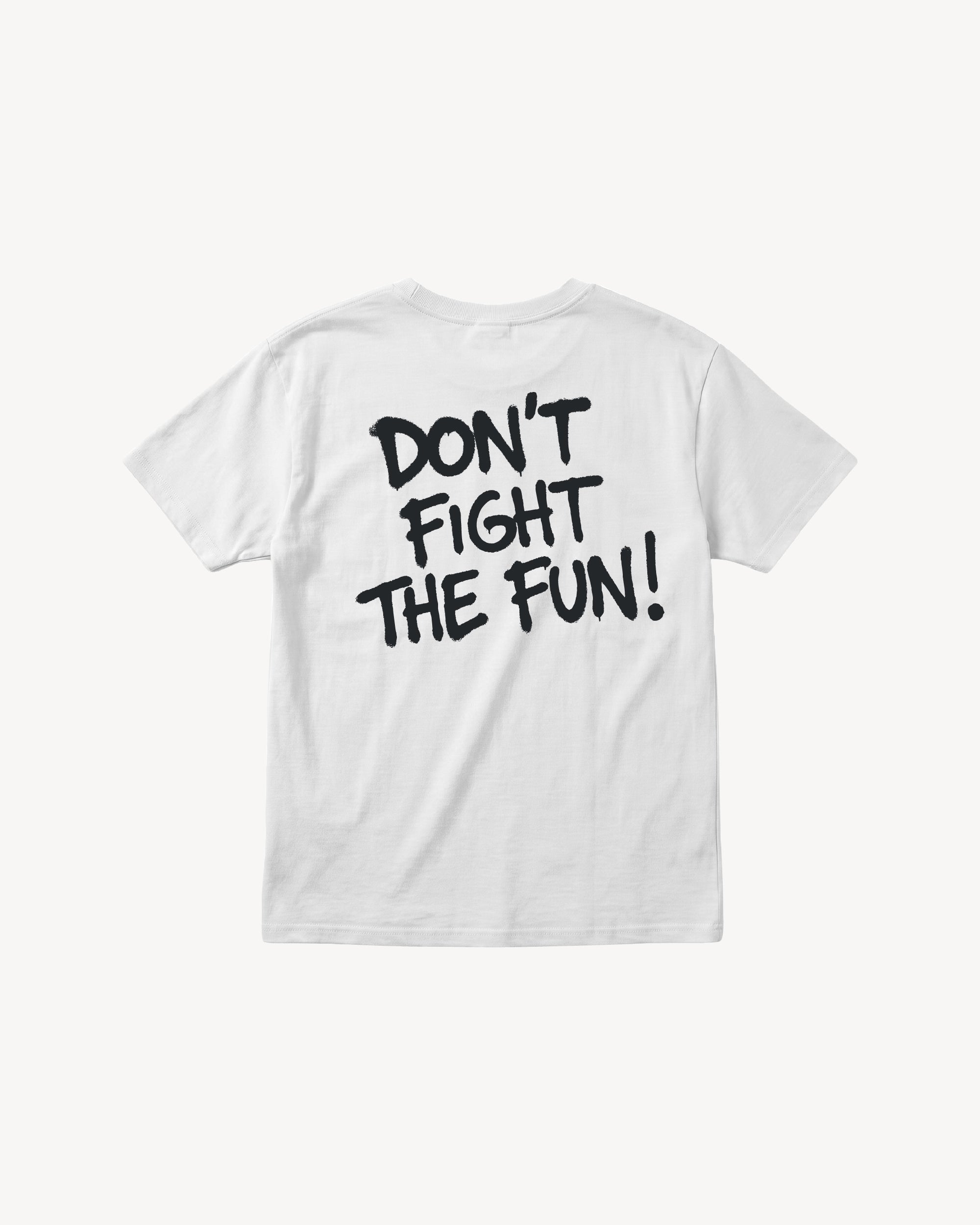 Fun Day Surf DFTF Youth Tee in White, back view