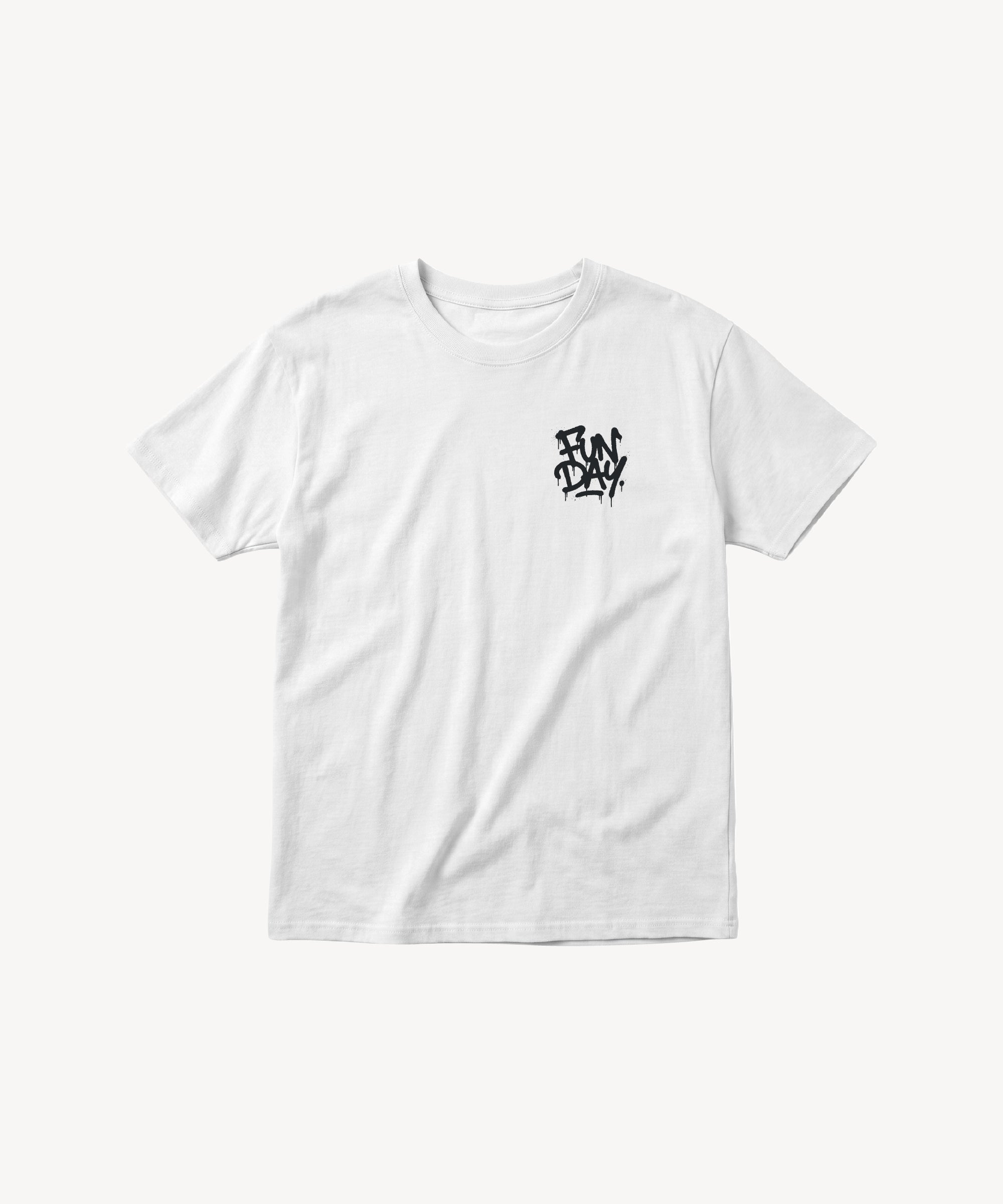 Fun Day Surf DFTF Youth Tee in White, front view
