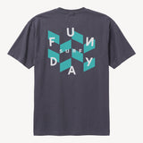 Wave Cheques Boxy Tee in Navy