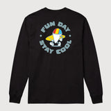 Fun Day Stay Cool Long Sleeve Tee in Black, back view