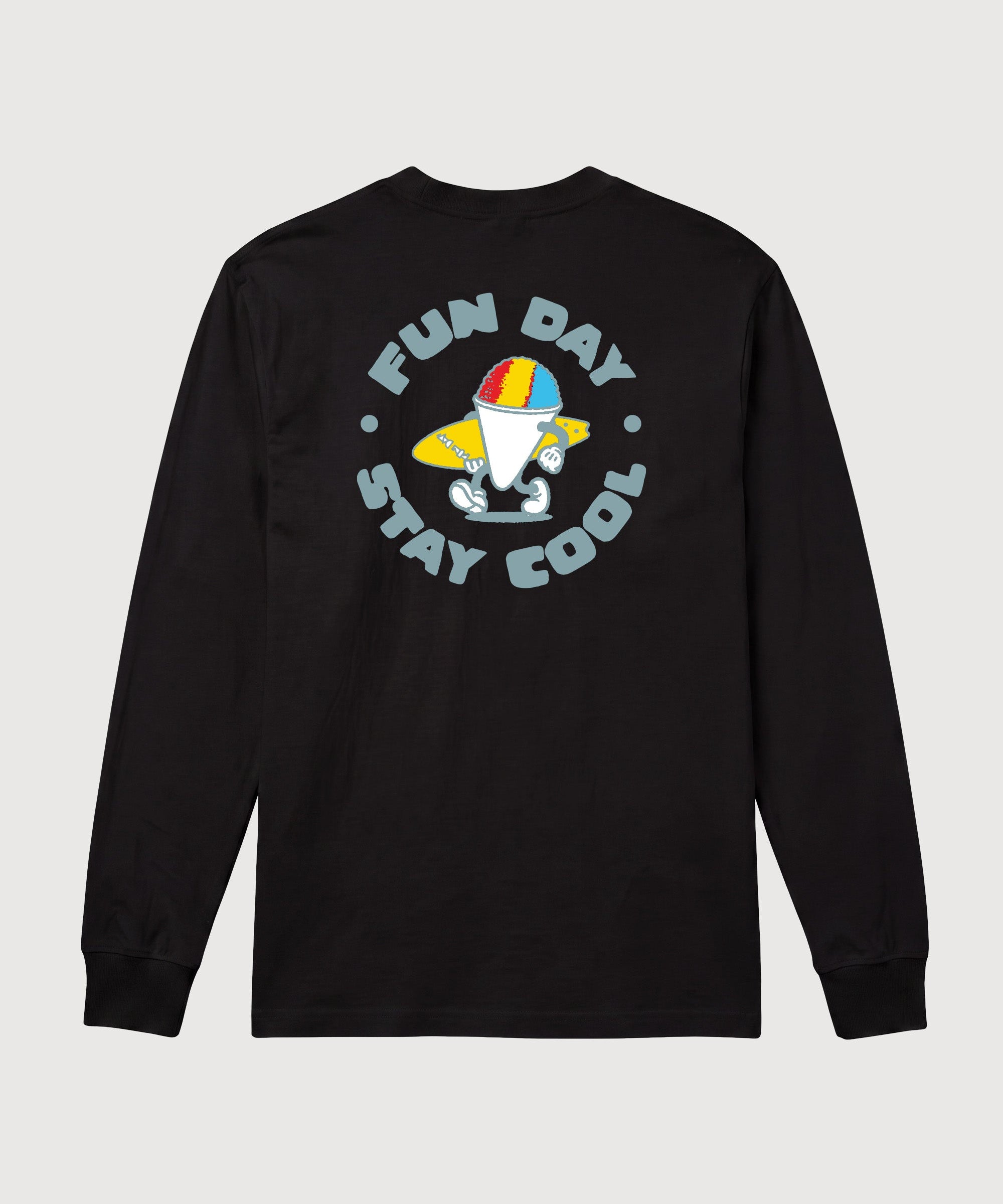 Fun Day Stay Cool Long Sleeve Tee in Black, back view
