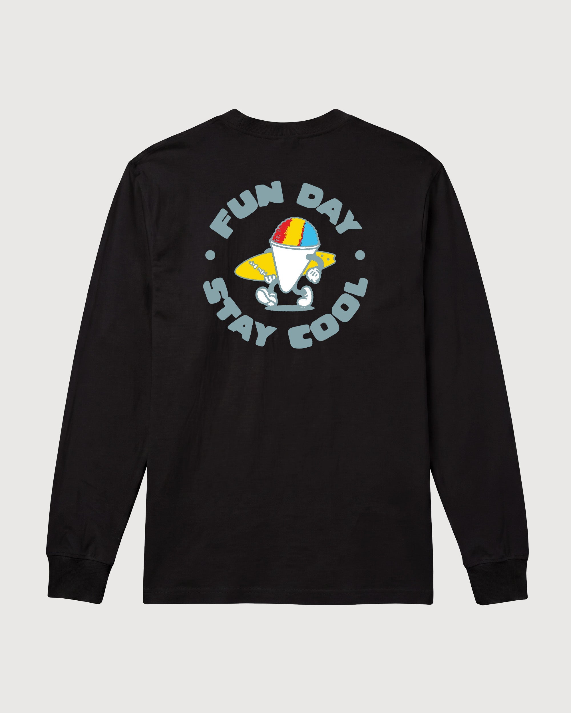 Fun Day Stay Cool Long Sleeve Tee in Black, back view