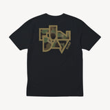Fun Day Surf Framework Fill Tee in Black, back view