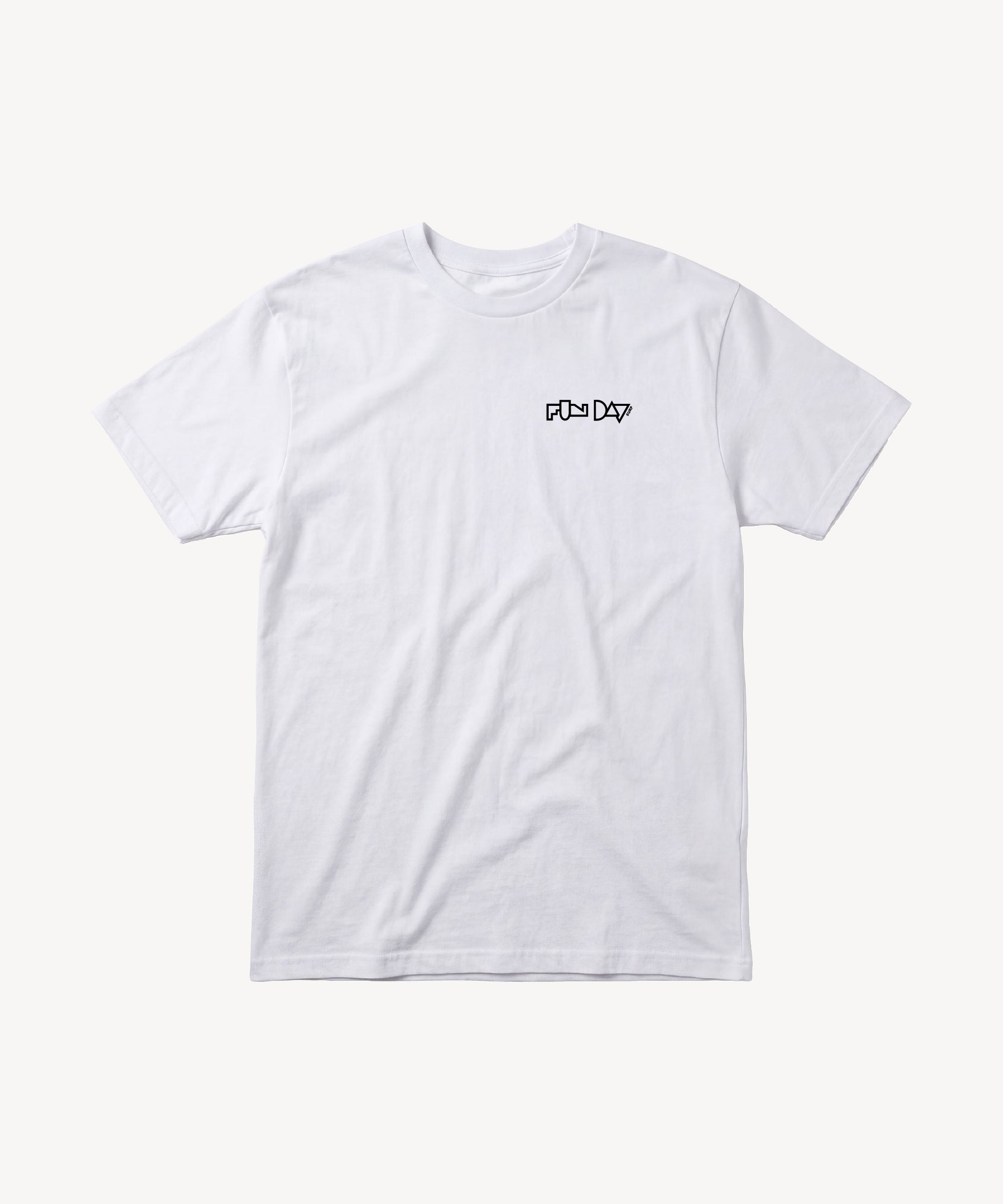 Fun Day Surf Framework Fill Tee in White, front view