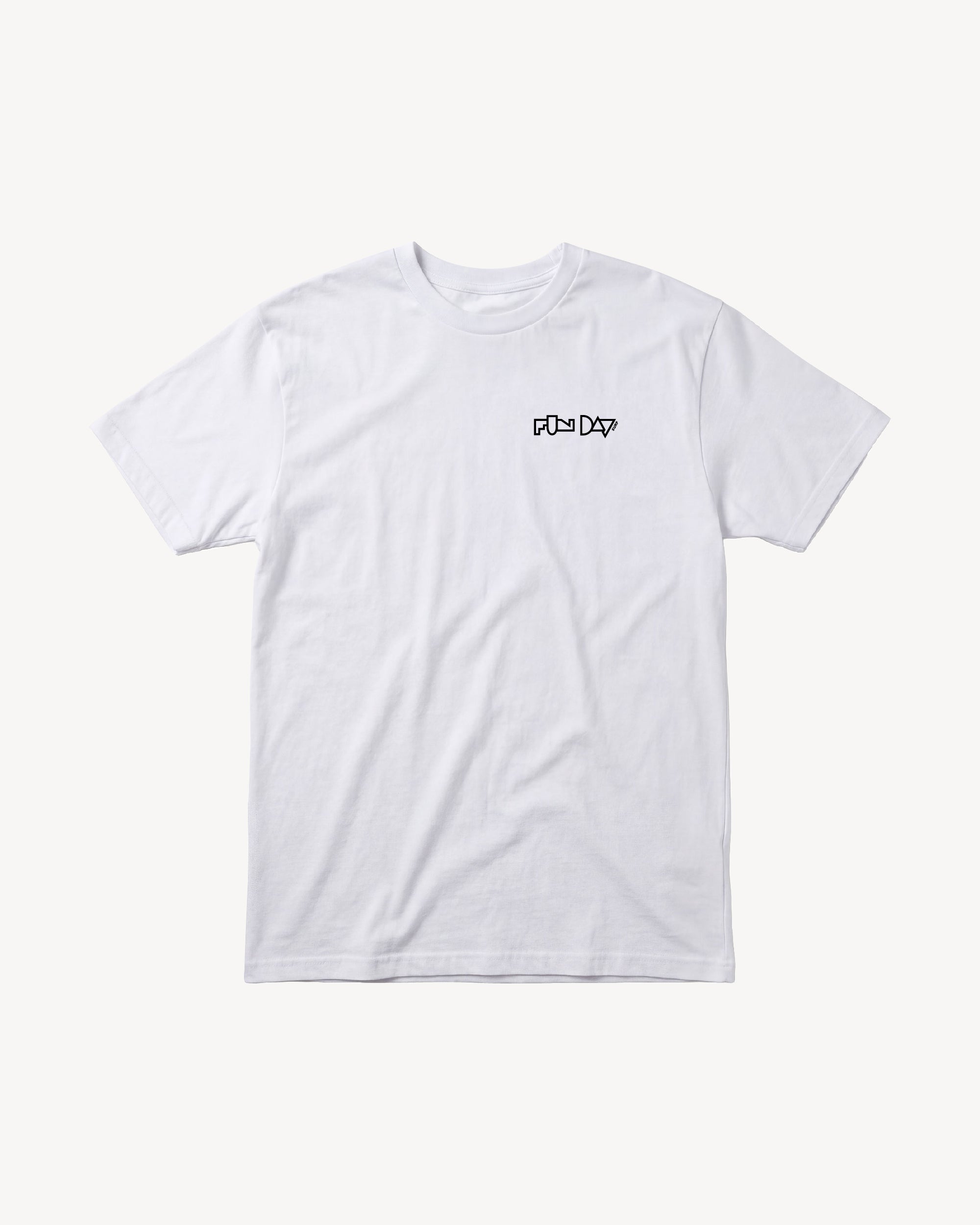 Fun Day Surf Framework Fill Tee in White, front view