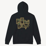 Fun Day Surf Framework Fill Hoodie in Black, back view