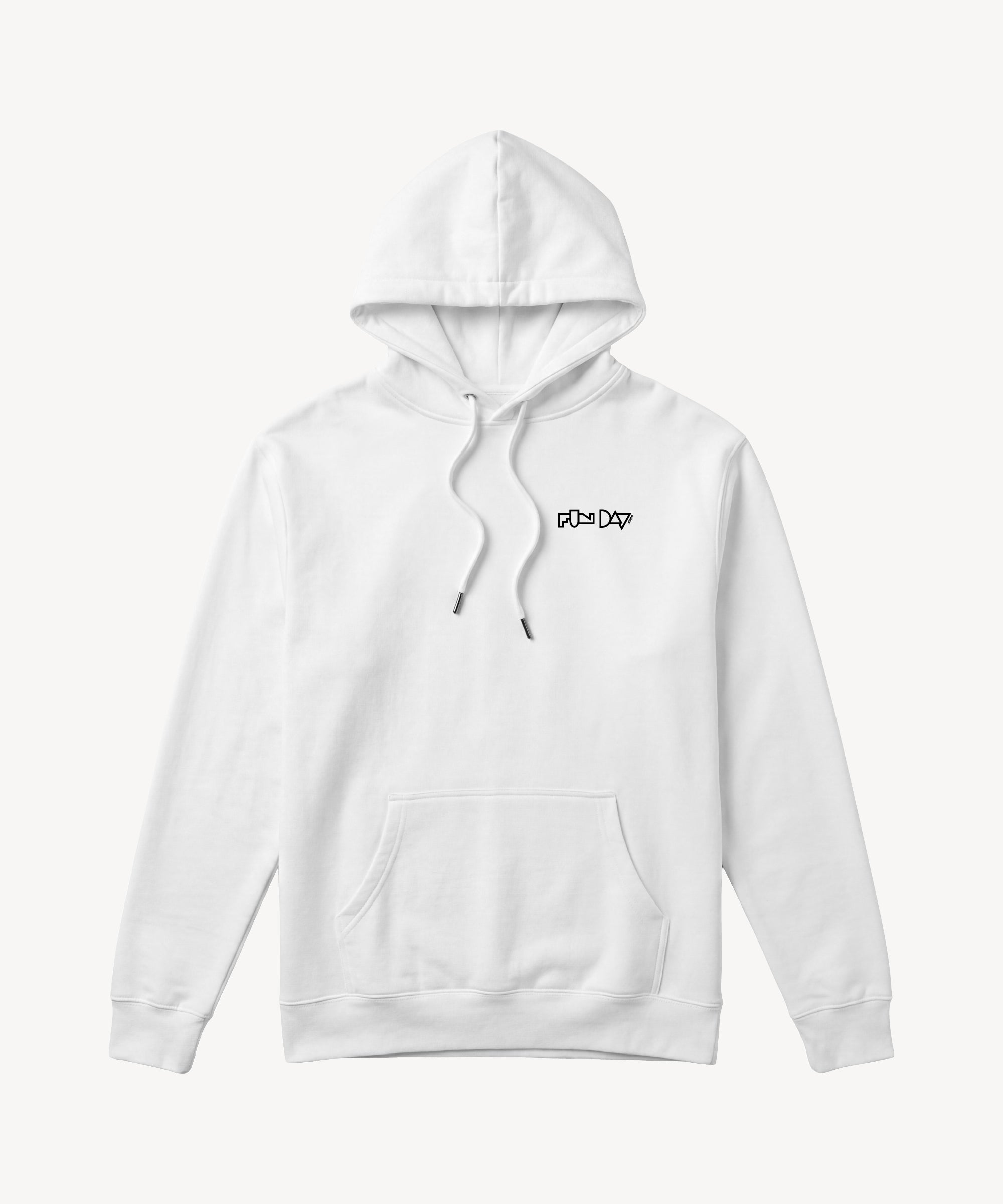Fun Day Surf Framework Fill Hoodie in White, front view