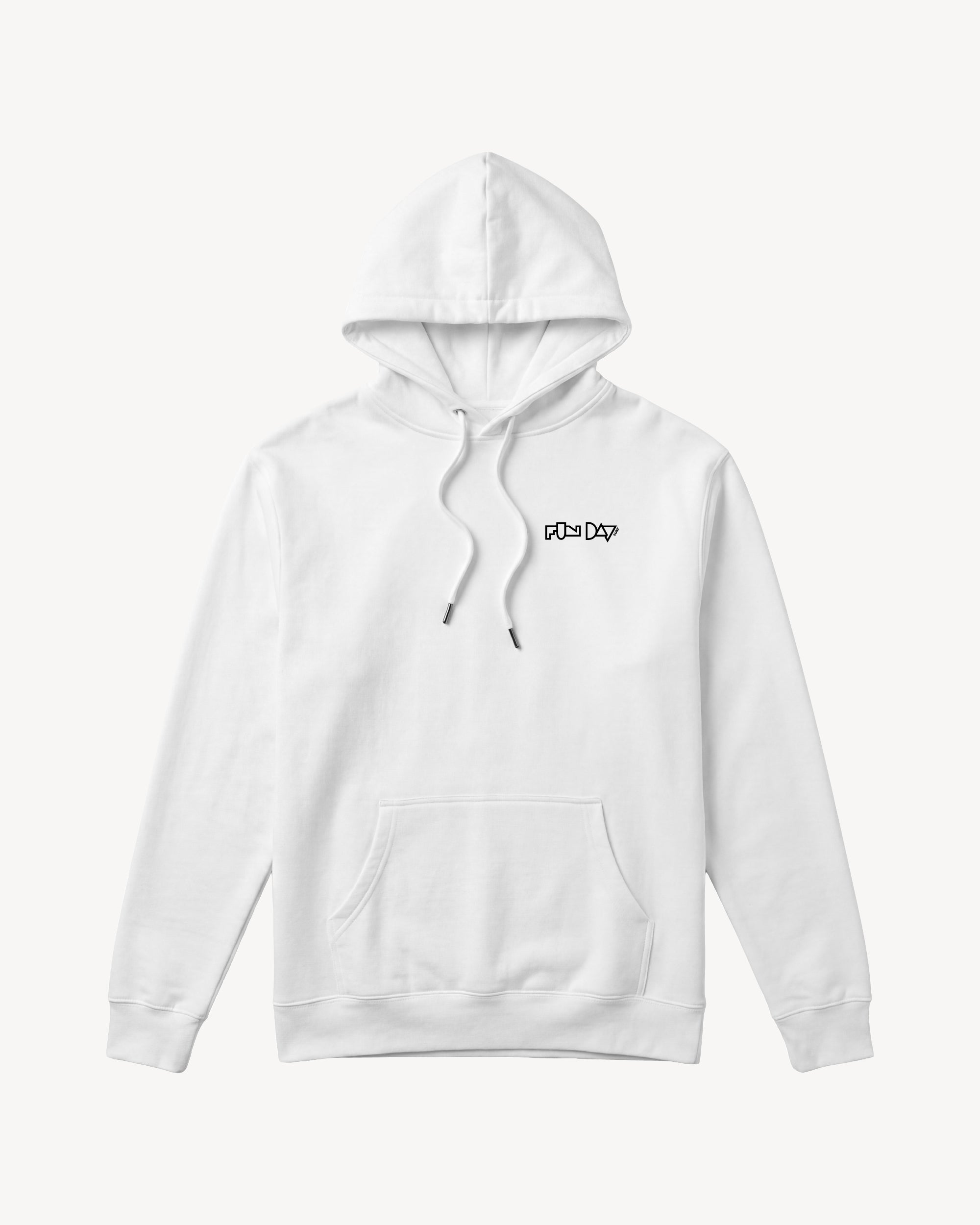 Fun Day Surf Framework Fill Hoodie in White, front view