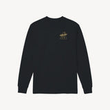 Fun Day Surf Framework Fill Long Sleeve Tee in Black, front view
