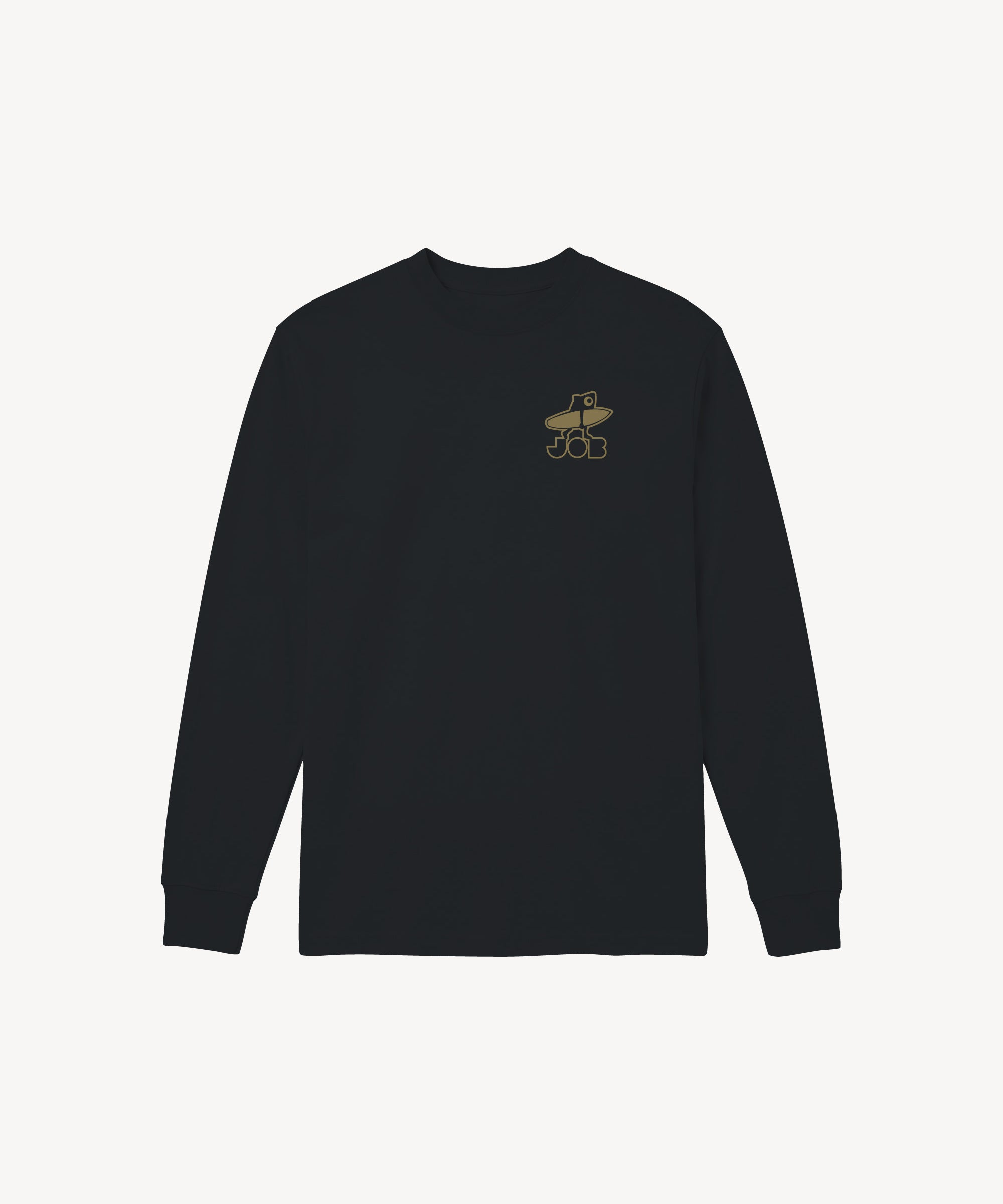 Fun Day Surf Framework Fill Long Sleeve Tee in Black, front view
