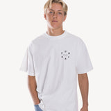 Wave Cheques Boxy Tee in White