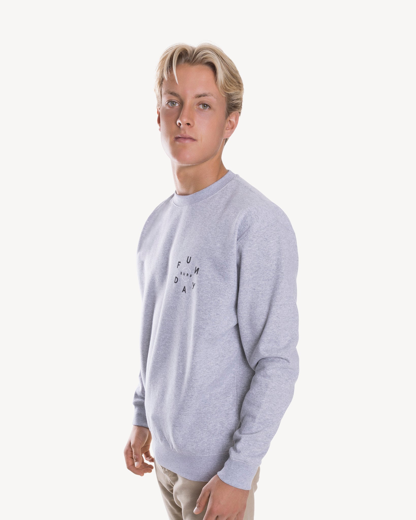 Time Crew Sweatshirt ‒ Heather Gray | Fun Day – Fun Day Surf