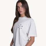 Wave Cheques Boxy Tee in White