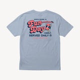Fun Day Surf Musubi Tee in Light Blue, back view