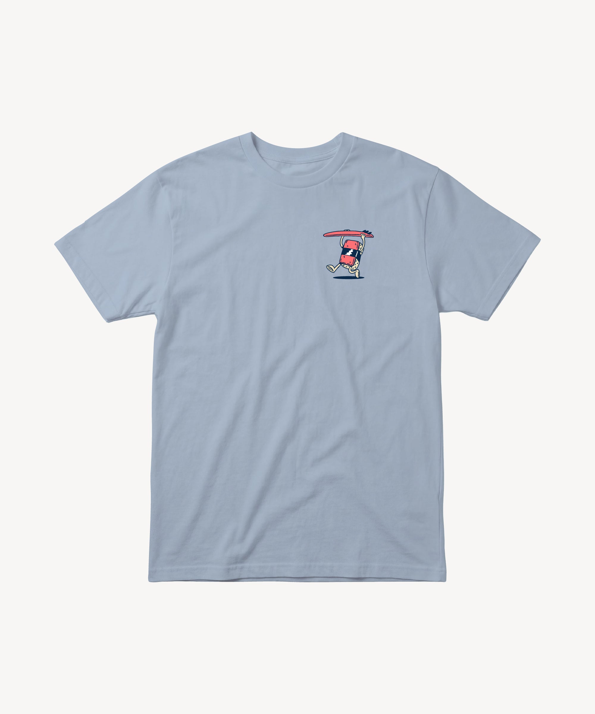 Fun Day Surf Musubi Tee in Light Blue, front view