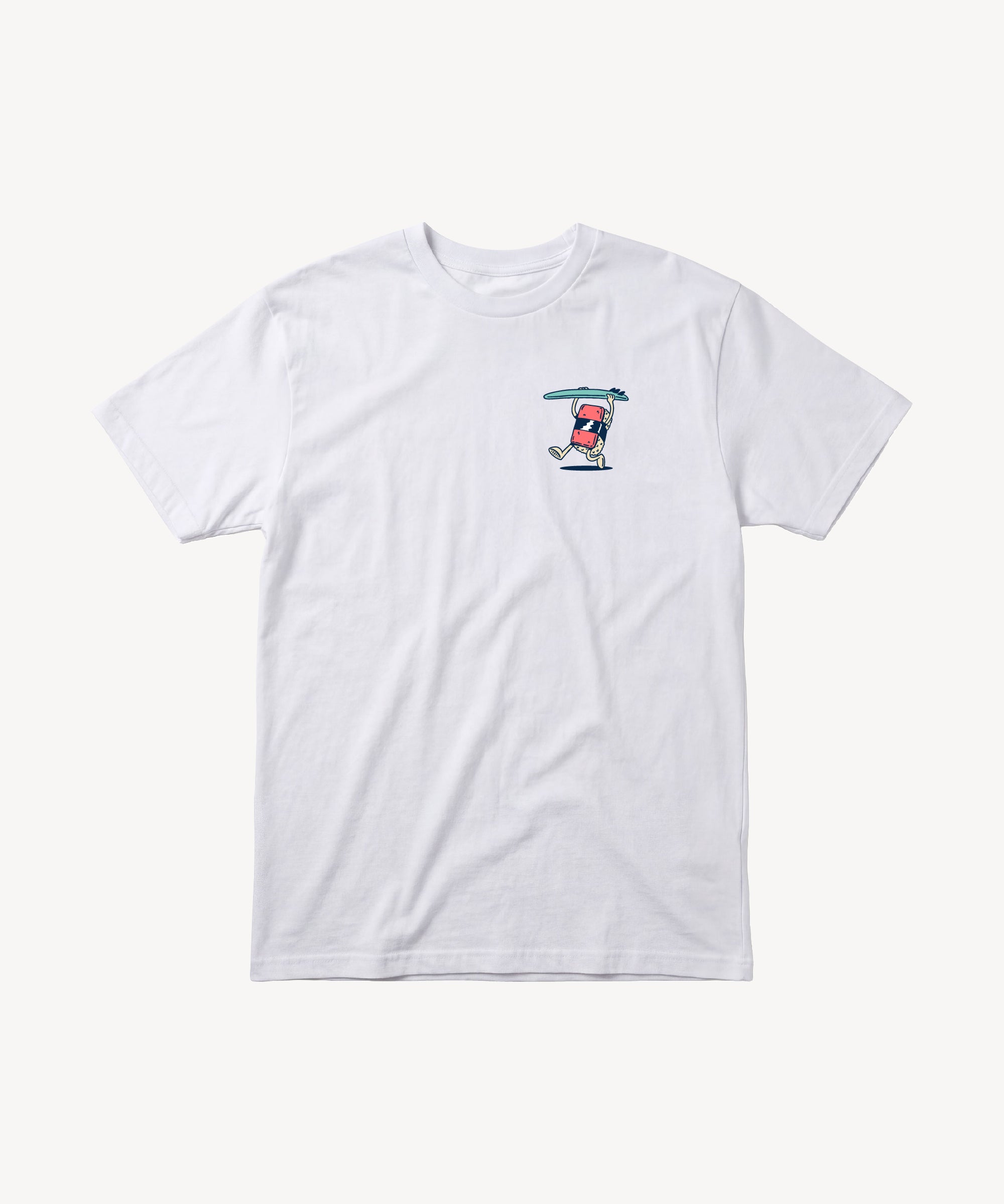 Fun Day Surf Musubi Tee in White, front view