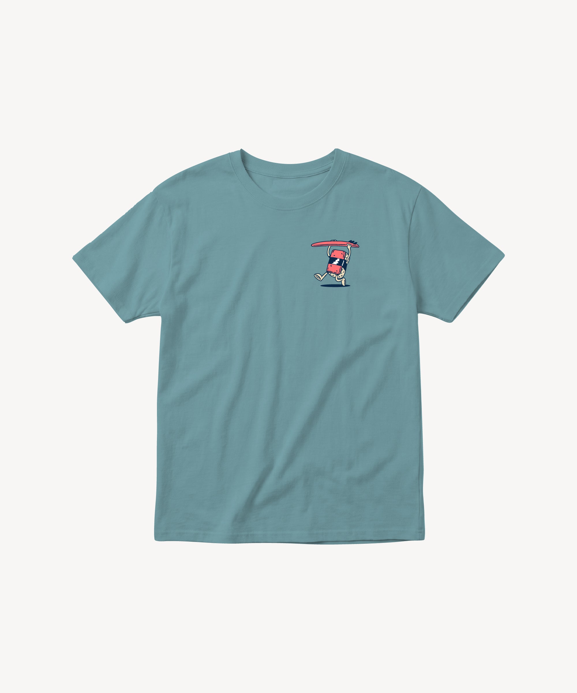 Fun Day Surf Musubi Youth Tee in Sea Foam, front view