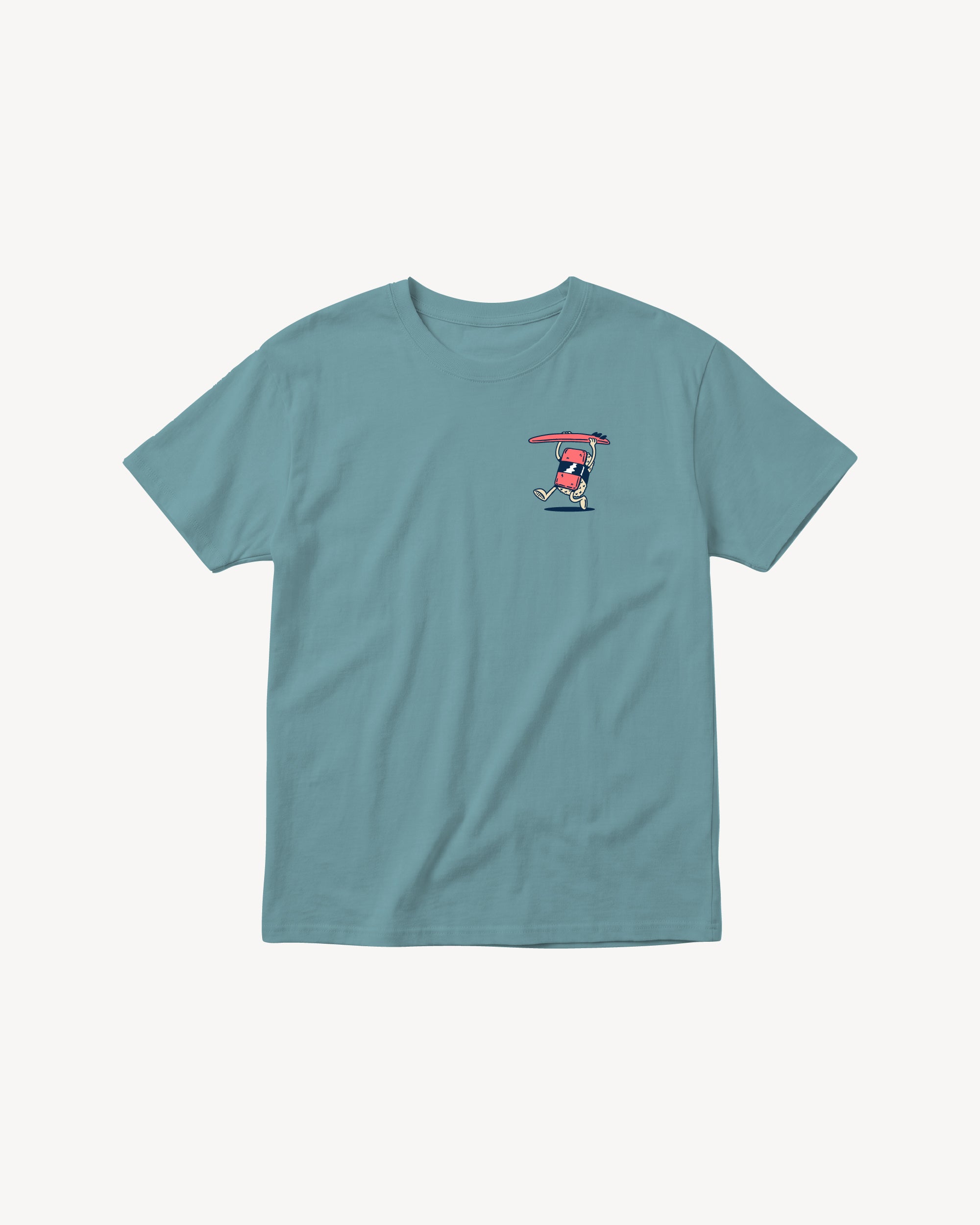 Fun Day Surf Musubi Youth Tee in Sea Foam, front view