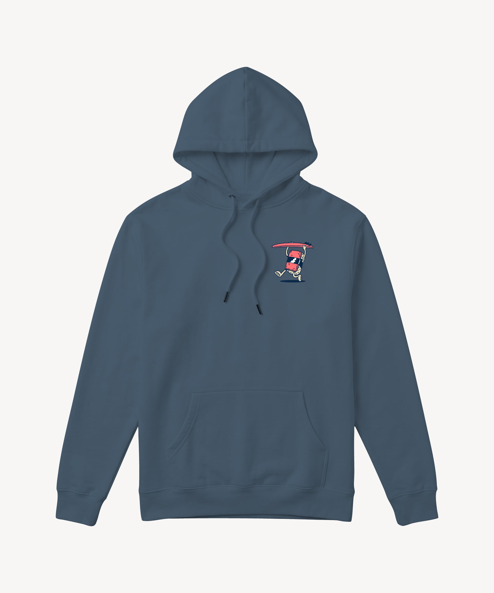 Fun Day Surf Musubi Youth Hoodie in Storm Blue, front view