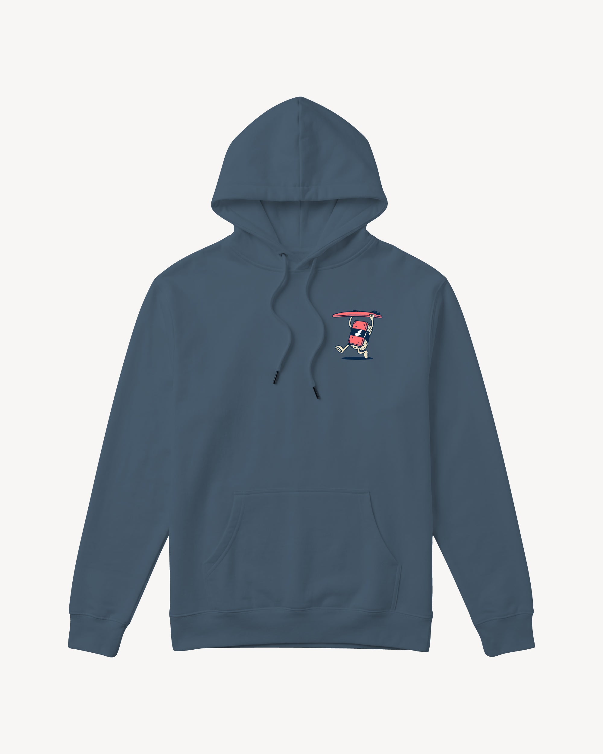 Fun Day Surf Musubi Youth Hoodie in Storm Blue, front view