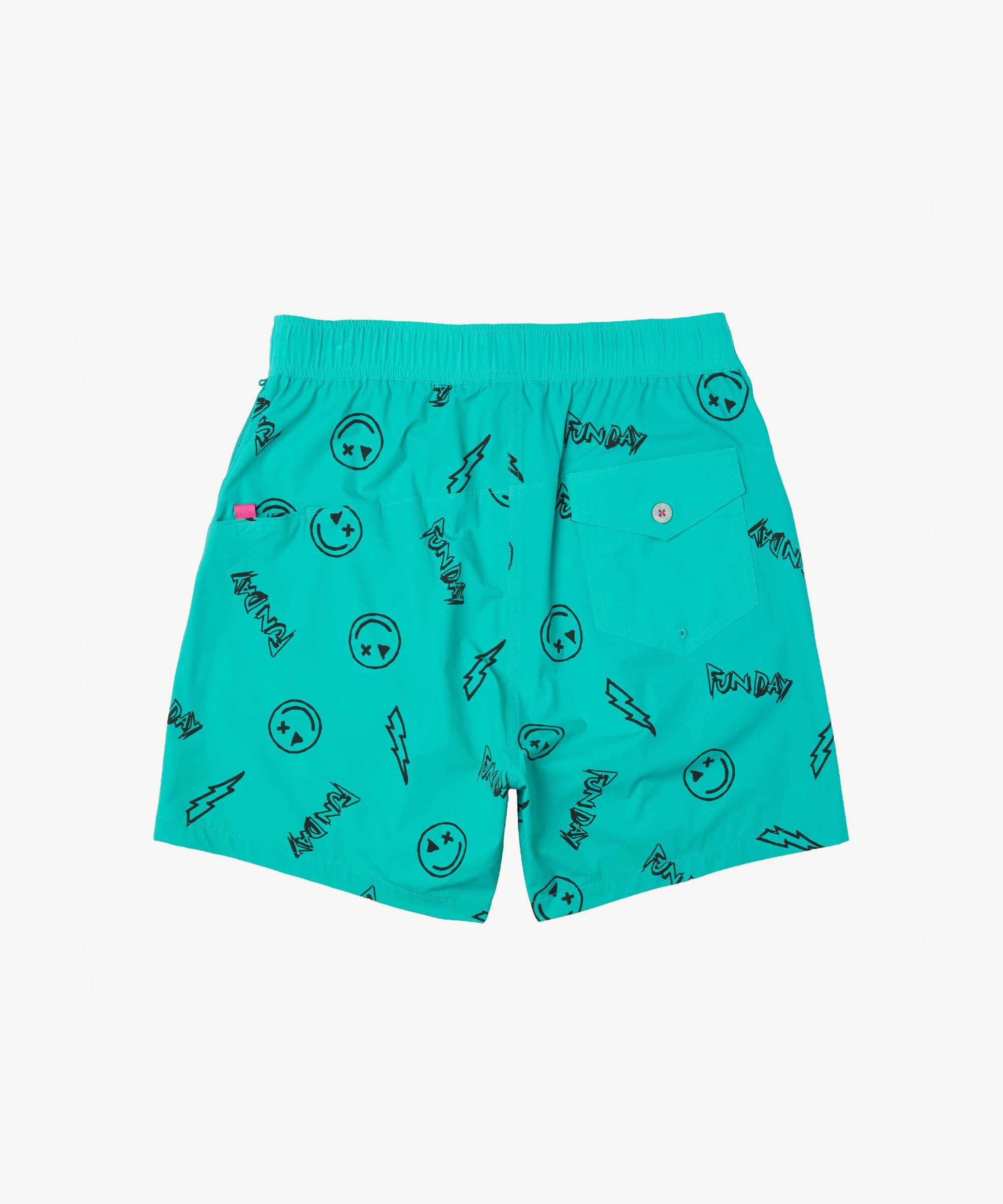 Smiley Sketch Short in Aqua