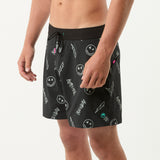 Smiley Sketch Short in Black