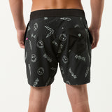 Smiley Sketch Short in Black