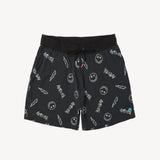 Smiley Sketch Short in Black